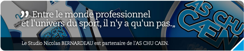 Entre le monde professionnel et l'univers du sport, il n'y a qu'un pas. Le studio Nicolas Bernardeau est partenaire de l'AS CHU CAEN.